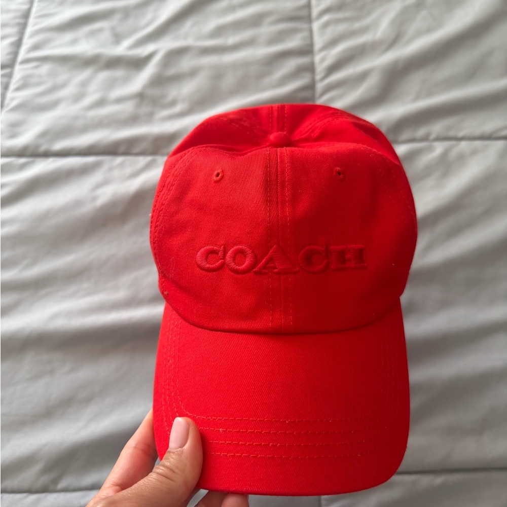 Coach Scarlet and Black Cap